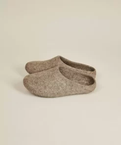 Kyrgies Men's Classic Sole Low Back Wool Slippers - Oatmeal Best Sellers