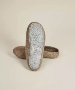 Kyrgies Men's Classic Sole Low Back Wool Slippers - Oatmeal Best Sellers