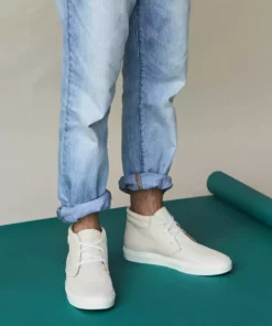 Nisolo Men's Cortez Mid Top Sneaker - Bone