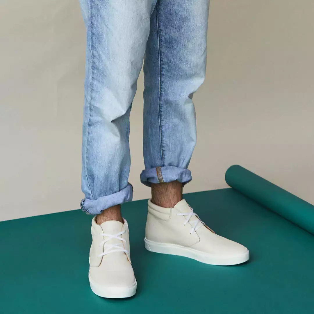 Nisolo Men's Cortez Mid Top Sneaker - Bone 2 Nisolo Men's Cortez Mid Top Sneaker - Bone