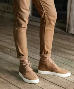 Nisolo Men's Cortez Mid Top Sneaker - Tobacco