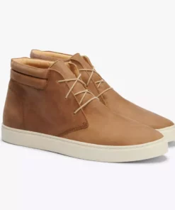 Nisolo Men's Cortez Mid Top Sneaker - Tobacco