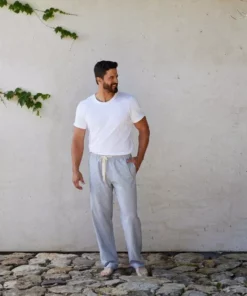 Coyuchi Men's Crinkled Pajama Pants