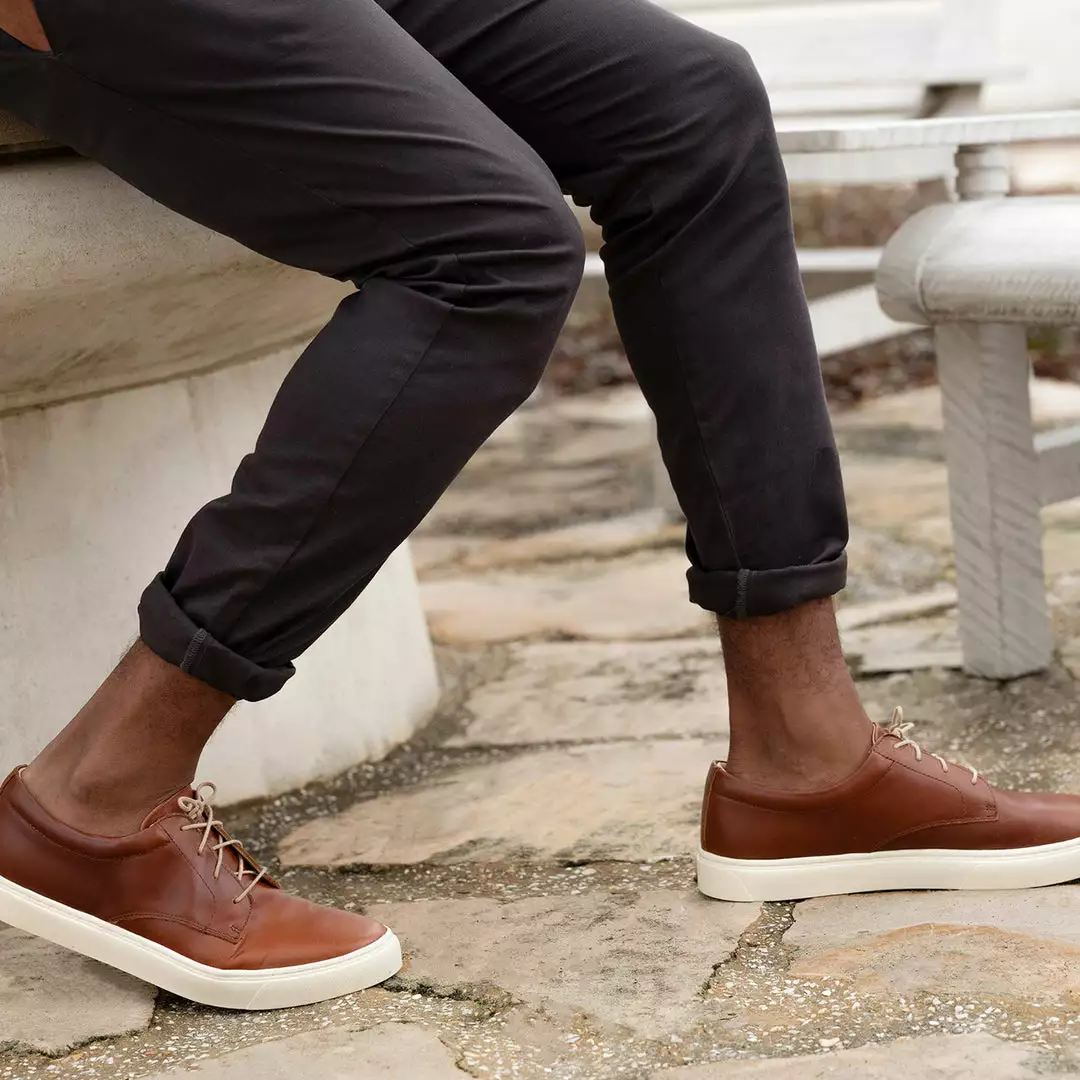 Nisolo Men's Diego Low Top Sneaker - Brandy 4 Nisolo Men's Diego Low Top Sneaker - Brandy