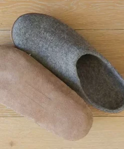 Kyrgies Men's Molded Sole High Back Wool Slippers - Gray