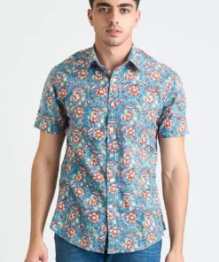 Dushyant Asthana Men's Prat Short Sleeve Shirt - Mughal Floral