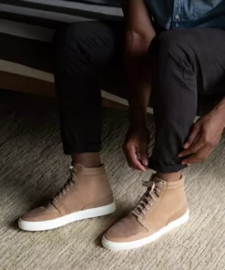 Nisolo Men's Rey High Top Sneaker - Tobacco