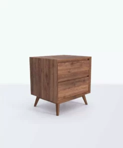 Masaya & Co. Mid Century Two Drawer Side Table / Nightstand