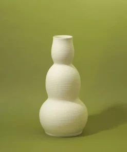 Middle Kingdom Cold Mountain Gourd Porcelain Vase - Bisque Planters + Vases