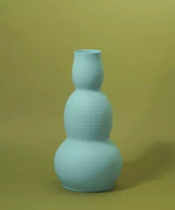 Middle Kingdom Cold Mountain Gourd Porcelain Vase - Denim Blue Home Goods