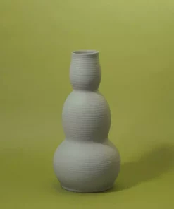 Middle Kingdom Home Goods Cold Mountain Gourd Porcelain Vase - Steel Grey