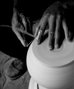 Middle Kingdom Cold Mountain Porcelain Vase - Steel Grey