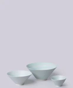 Middle Kingdom Conical Porcelain Bowl - Robin Egg Blue