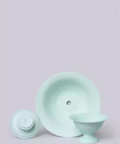 Middle Kingdom Planters + Vases Footed Porcelain Vase - Mint