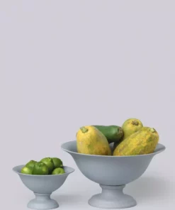 Middle Kingdom Footed Porcelain Vase - Steel Gray Planters + Vases