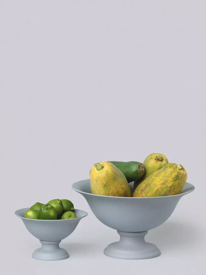 Middle Kingdom Footed Porcelain Vase - Steel Gray Planters + Vases 2 Middle Kingdom Footed Porcelain Vase - Steel Gray Planters + Vases