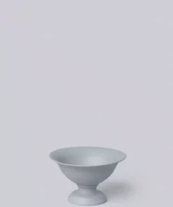 Middle Kingdom Footed Porcelain Vase - Steel Gray Planters + Vases