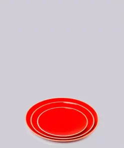 Middle Kingdom Hermit Porcelain Plate - Coral Red Best Sellers