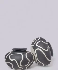 Middle Kingdom BIPOC Owned Memphis Apple Vase - Black