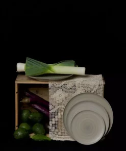 Middle Kingdom Kitchen + Dining Porcelain Wash Ware Plate - Slate Gray