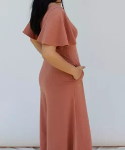 Mien Villa Flutter Sleeve Jumpsuit Clothing