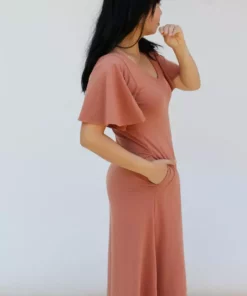 Mien Villa Flutter Sleeve Jumpsuit Clothing