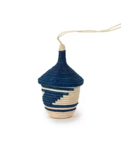 Azizi Life Miniature Basket Ornament - Blue BIPOC Owned