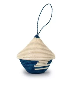 Azizi Life Miniature Basket Ornament - Blue BIPOC Owned