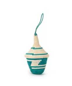Azizi Life Miniature Basket Ornament - Emerald Green BIPOC Owned