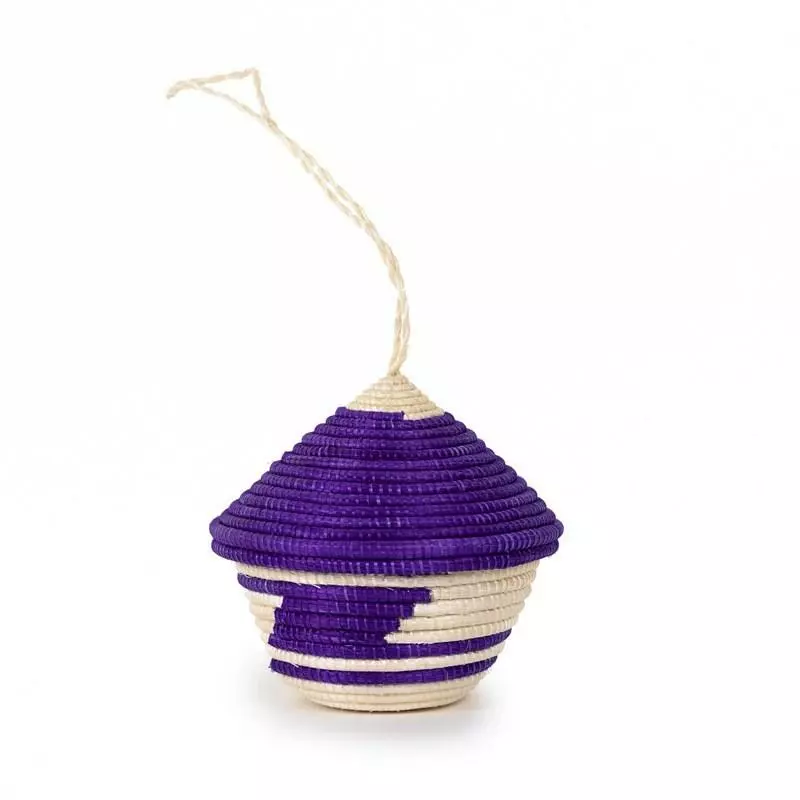 Azizi Life BIPOC Owned Miniature Basket Ornament - Purple 2 Azizi Life BIPOC Owned Miniature Basket Ornament - Purple