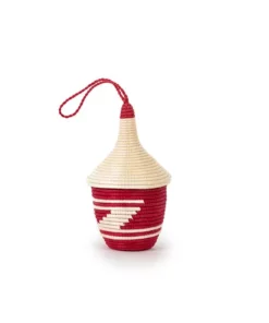 Azizi Life Miniature Basket Ornament - Red BIPOC Owned