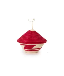 Azizi Life Miniature Basket Ornament - Red BIPOC Owned