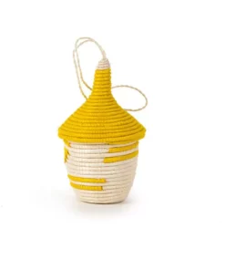 Azizi Life BIPOC Owned Miniature Basket Ornament - Yellow