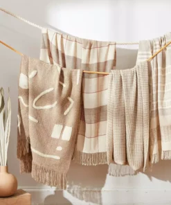 Minna Handcrafted Basket Alpaca Throw Blanket - Camel 9 Minna Handcrafted Basket Alpaca Throw Blanket - Camel