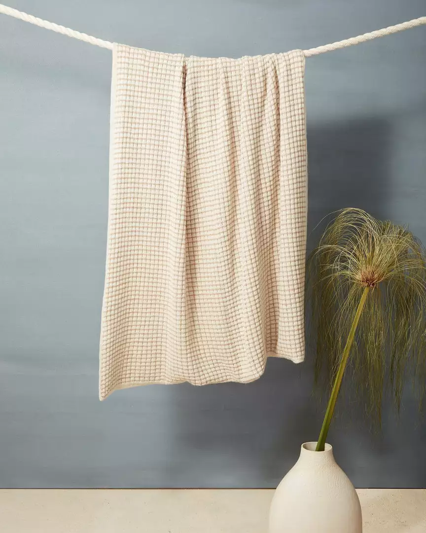 Minna Handcrafted Basket Alpaca Throw Blanket - Camel 1 Minna Handcrafted Basket Alpaca Throw Blanket - Camel