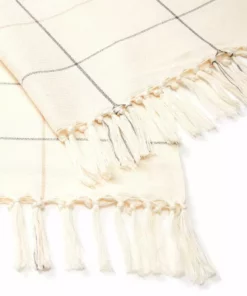 Minna Handcrafted Cream Grid Towel 7 Minna Handcrafted Cream Grid Towel