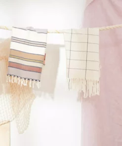 Minna Handcrafted Cream Grid Towel 8 Minna Handcrafted Cream Grid Towel