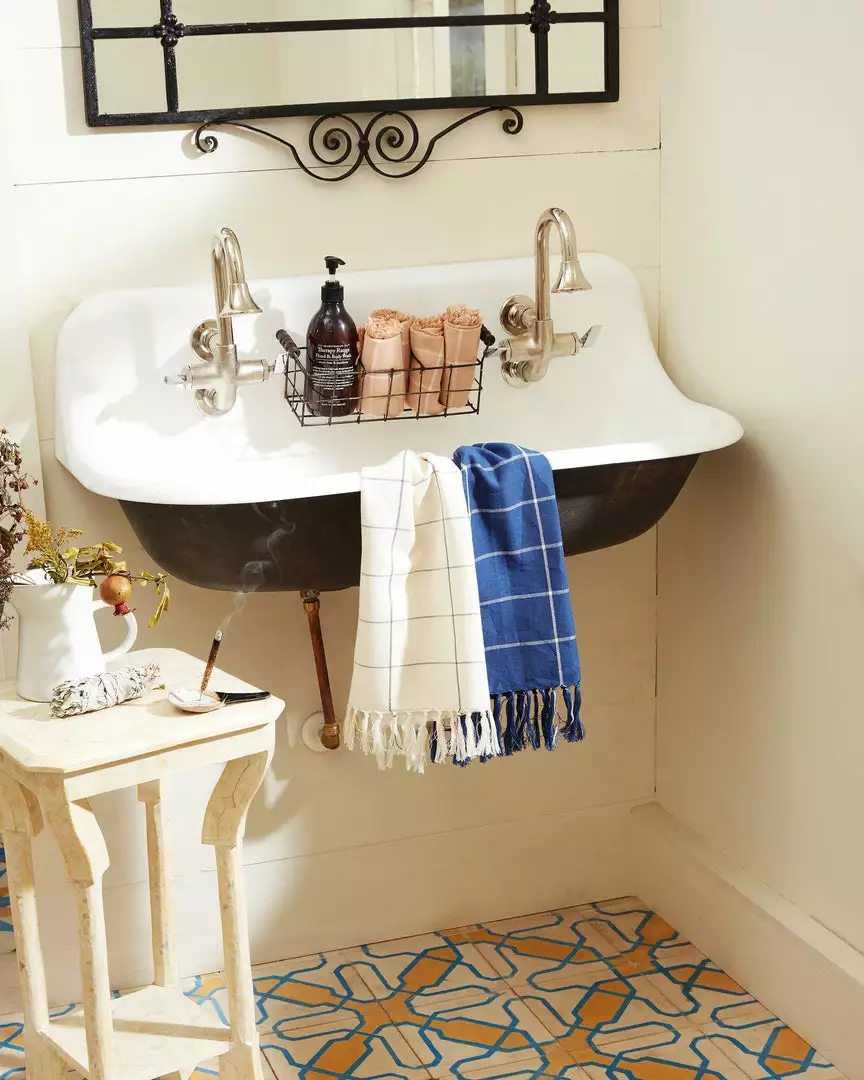 Minna Handcrafted Cream Grid Towel 5 Minna Handcrafted Cream Grid Towel