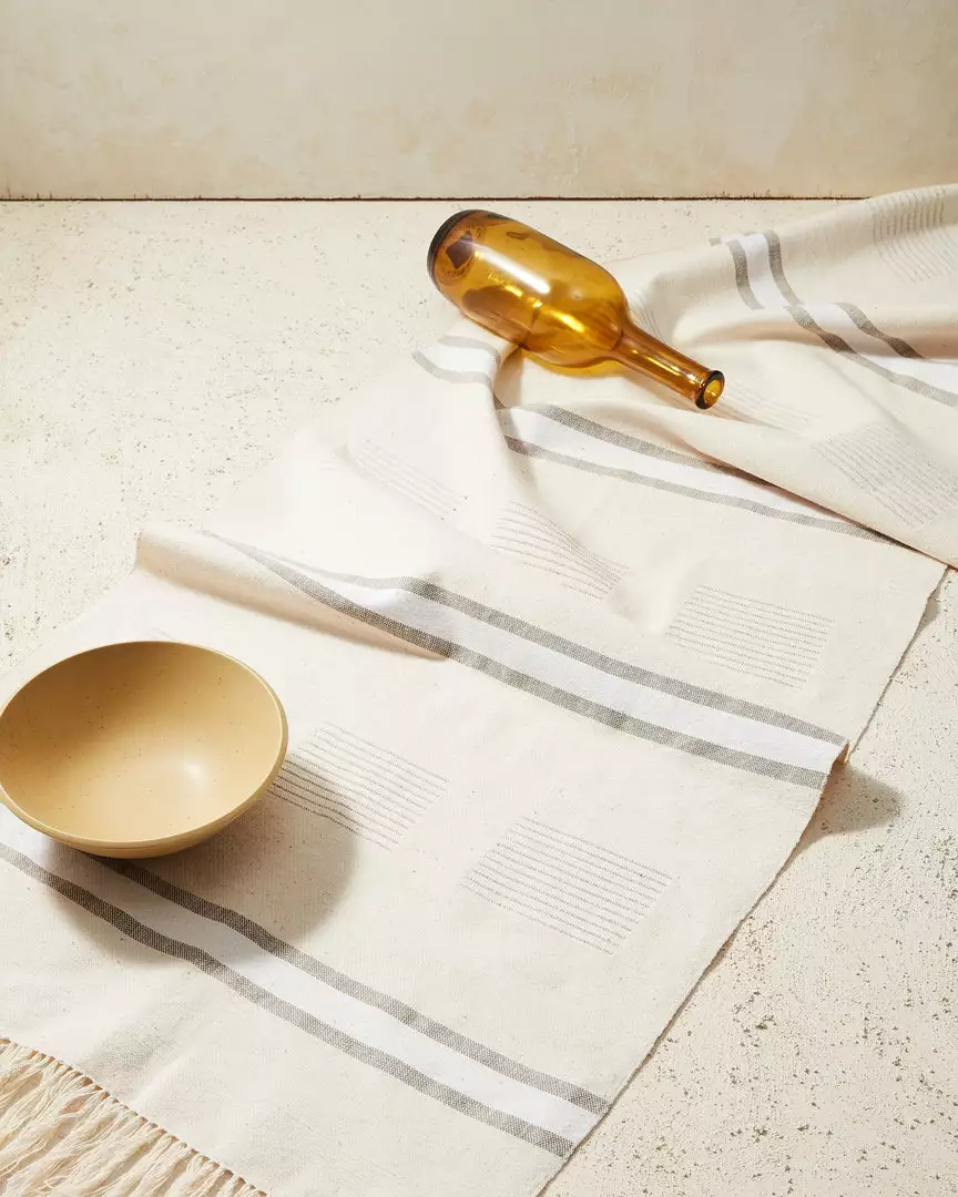 Minna Dash Table Runner - Neutral Kitchen + Dining 1 Minna Dash Table Runner - Neutral Kitchen + Dining