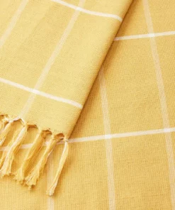 Minna Handcrafted Gold Grid Towel 7 Minna Handcrafted Gold Grid Towel