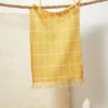 Minna Handcrafted Gold Grid Towel