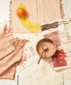 Minna Ikat Towel Rust Handcrafted