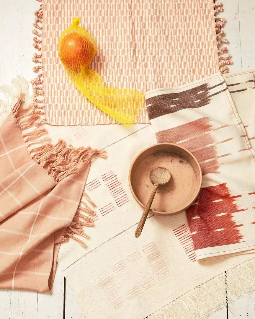 Minna Ikat Towel Rust Handcrafted 2 Minna Ikat Towel Rust Handcrafted