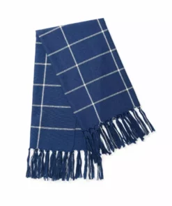 Minna Handcrafted Indigo Grid Towel