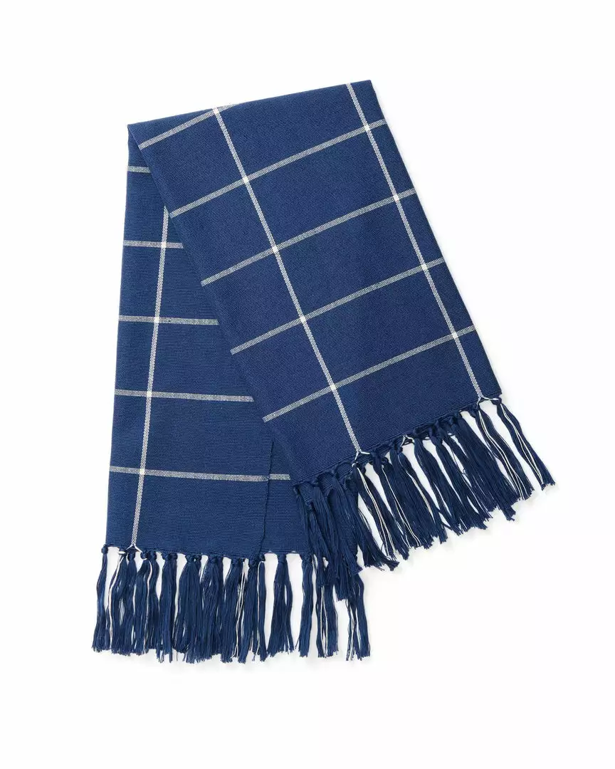 Minna Handcrafted Indigo Grid Towel 2 Minna Handcrafted Indigo Grid Towel