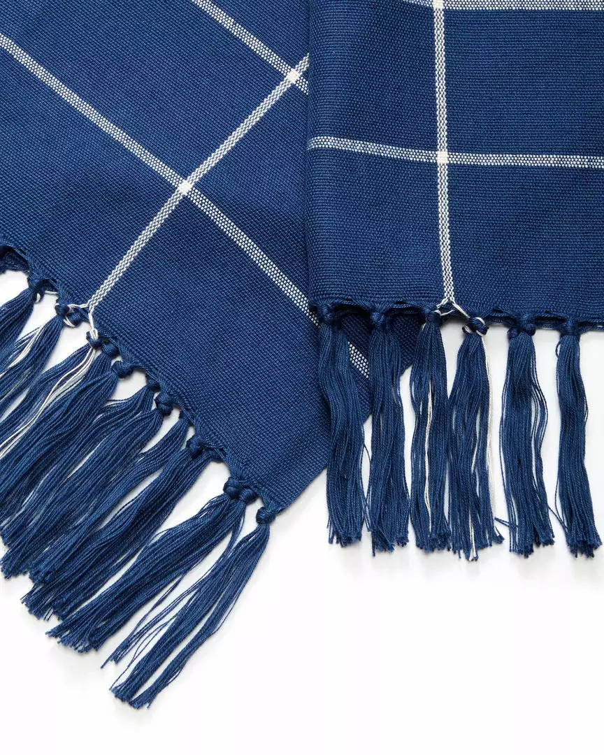 Minna Handcrafted Indigo Grid Towel 3 Minna Handcrafted Indigo Grid Towel