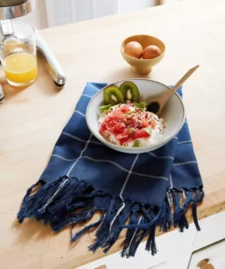 Minna Handcrafted Indigo Grid Towel 10 Minna Handcrafted Indigo Grid Towel