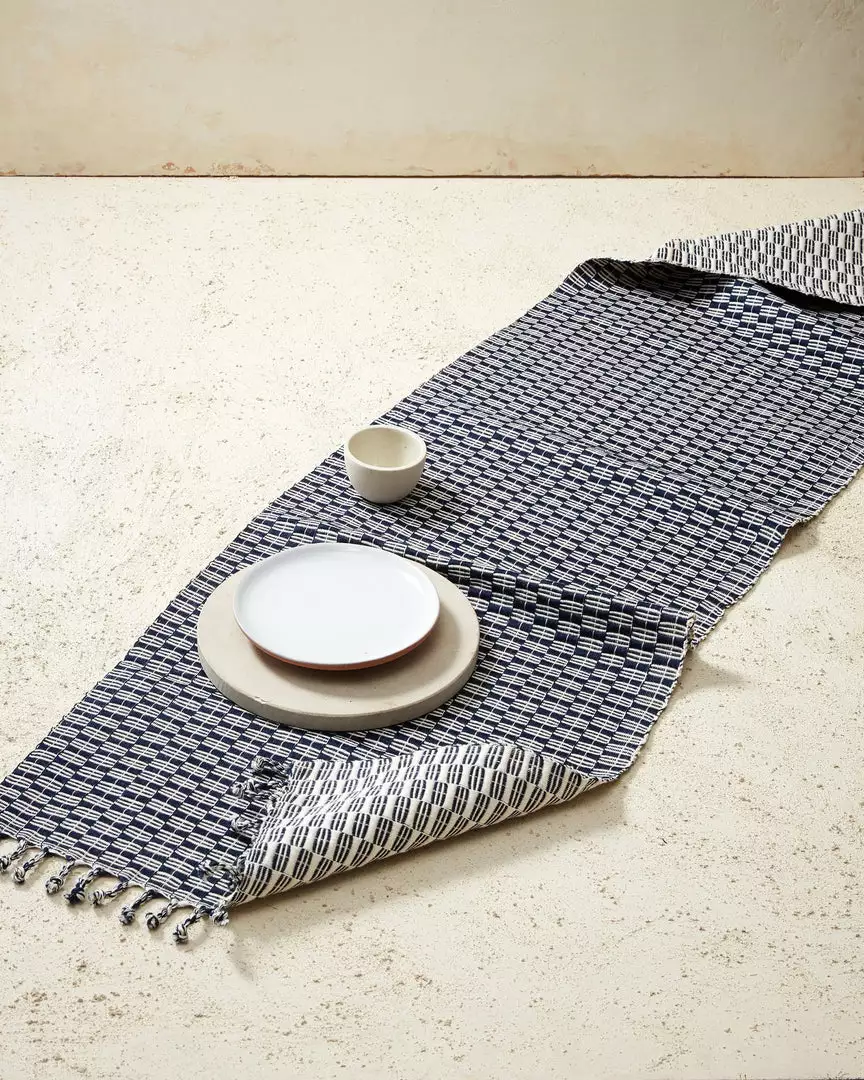 Minna Kitchen + Dining Panalito Table Runner - Indigo 1 Minna Kitchen + Dining Panalito Table Runner - Indigo