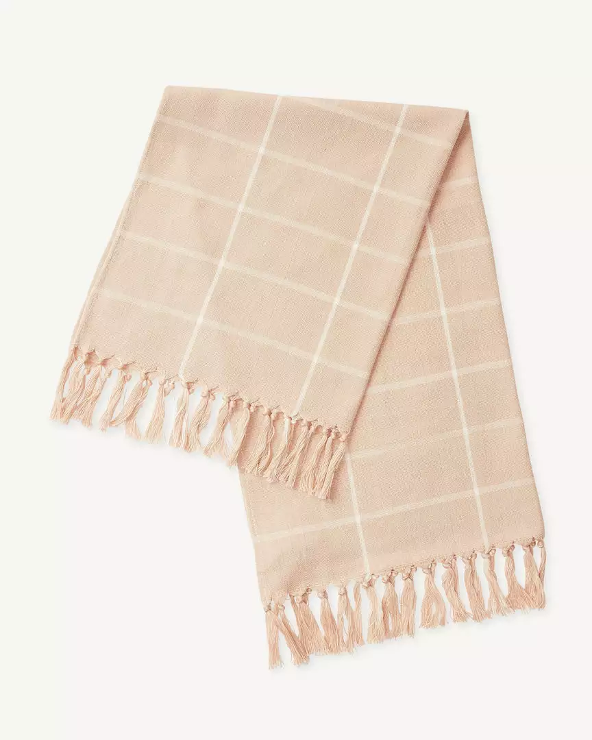 Minna Peach Grid Towel 1 Minna Peach Grid Towel