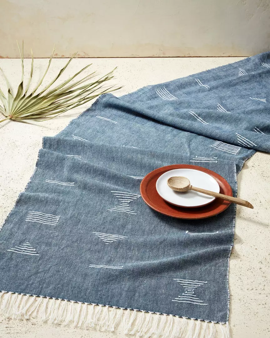 Minna Shapes Table Runner - Blue Best Sellers 1 Minna Shapes Table Runner - Blue Best Sellers